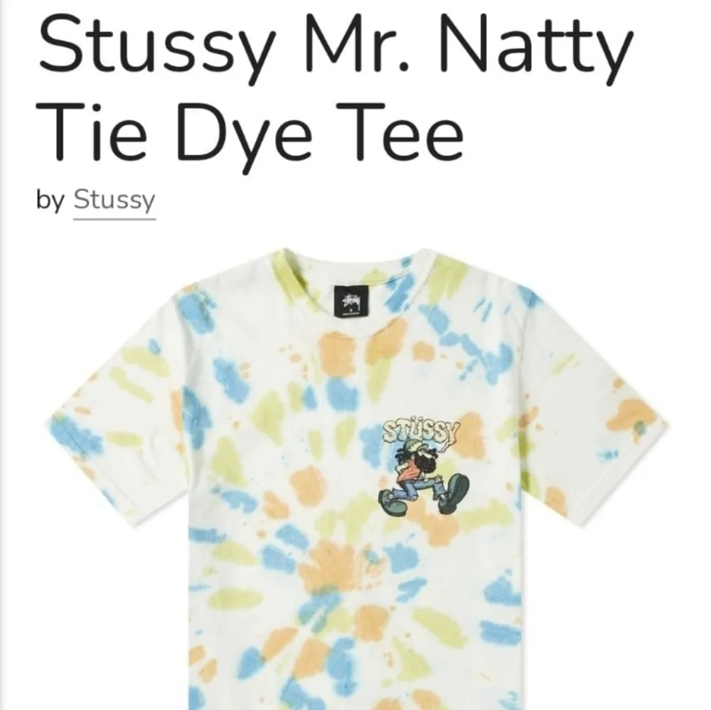 Stussy Mr. Natty Tee in White & Blue. - Picture 3 of 12